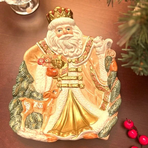 EUC Vintage Fitz And Floyd Good King Wenceslas Canapé Serving Plate/Wall Hanging - Picture 2 of 6